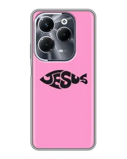 Чехол для Infinix Hot 40 Pro с картинкой «Розовый символ  Jesus»