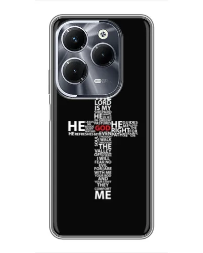 Чехол для Infinix Hot 40 Pro с картинкой «Текстовый крест» Чехол для Infinix Hot 40 Pro с картинкой «Текстовый крест»