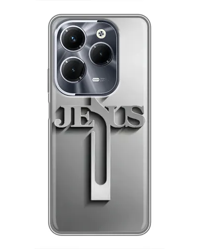 Чехол для Infinix Hot 40 Pro с картинкой «Металлический крест Jesus» Чехол для Infinix Hot 40 Pro с картинкой «Металлический крест Jesus»
