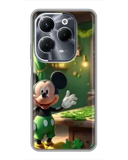 Чехол для Infinix Hot 40 Pro с картинкой «Микки в мастерской»