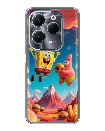 Чехол для Infinix Hot 40 Pro с картинкой «Космический фастфуд»