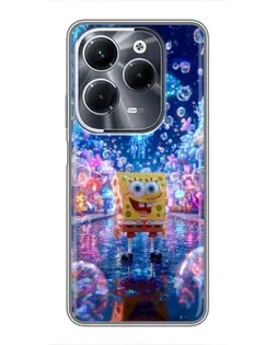 Чехол для Infinix Hot 40 Pro с картинкой «Неоновый океан»