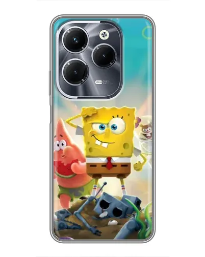 Чехол для Infinix Hot 40 Pro с картинкой «Спанч Боб победитель»