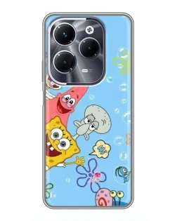 Чехол для Infinix Hot 40 Pro с картинкой «Веселые пузырьки»