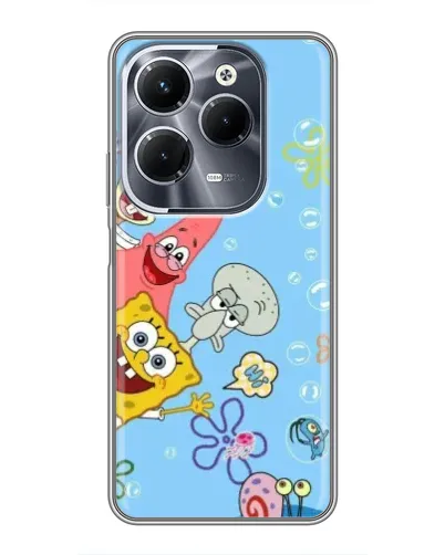 Чехол для Infinix Hot 40 Pro с картинкой «Веселые пузырьки»
