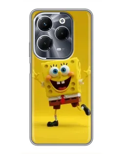 Чехол для Infinix Hot 40 Pro с картинкой «Позитивный Губка Боб»