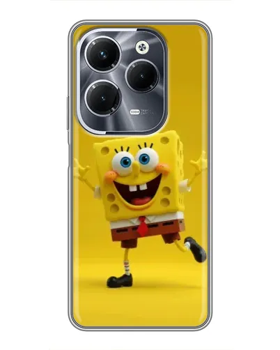Чехол для Infinix Hot 40 Pro с картинкой «Позитивный Губка Боб»