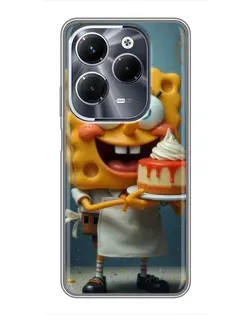 Чехол для Infinix Hot 40 Pro с картинкой «Повар Спанч Боб»