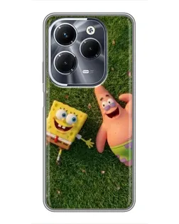 Чехол для Infinix Hot 40 Pro с картинкой «Друзья на лужайке»