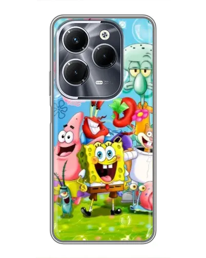 Чехол для Infinix Hot 40 Pro с картинкой «Губка Боб и друзья» Чехол для Infinix Hot 40 Pro с картинкой «Губка Боб и друзья»