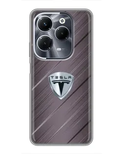 Чохол для Infinix Hot 40 Pro з картинкою «Металева текстура Tesla»
