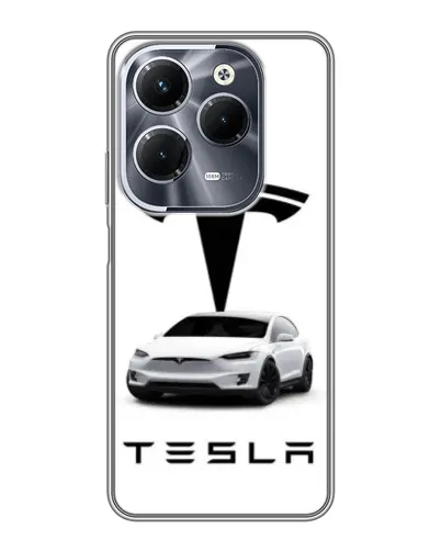 Чехол для Infinix Hot 40 Pro с картинкой «Tesla White Style»