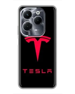 Чохол для Infinix Hot 40 Pro з картинкою «Tesla Red Logo»