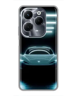Чохол для Infinix Hot 40 Pro з картинкою «Tesla в неоні»