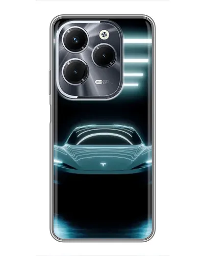 Чехол для Infinix Hot 40 Pro с картинкой «Tesla в неоне»
