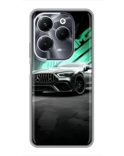 Чехол для Infinix Hot 40 Pro с картинкой «Темный Mercedes AMG»