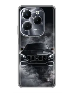 Чехол для Infinix Hot 40 Pro с картинкой «Mercedes в дыму»