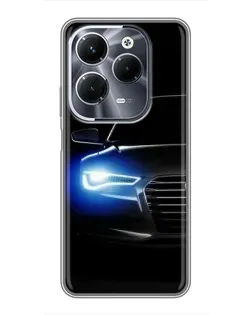 Чохол для Infinix Hot 40 Pro з картинкою «Неоновий погляд Audi»