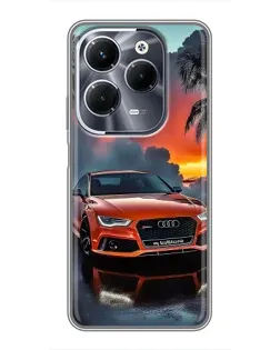 Чохол для Infinix Hot 40 Pro з картинкою «Audi — захід сонця»