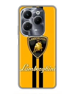 Чехол для Infinix Hot 40 Pro с картинкой «Lamborghini Stripe желтый»