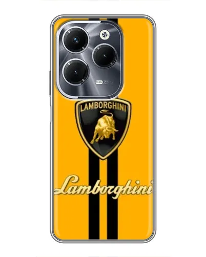 Чехол для Infinix Hot 40 Pro с картинкой «Lamborghini Stripe желтый»