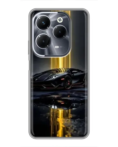 Чехол для Infinix Hot 40 Pro с картинкой «Ночной Lamborghini драйв»