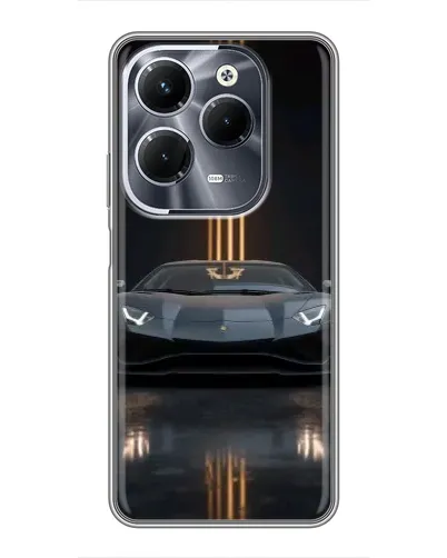 Чехол для Infinix Hot 40 Pro с картинкой «Lamborghini золотые линии»
