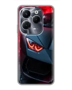 Чехол для Infinix Hot 40 Pro с картинкой «Lamborghini красное сияние»