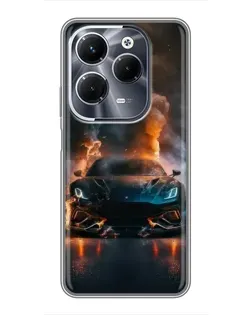 Чехол для Infinix Hot 40 Pro с картинкой «Lamborghini дымная эстетика»