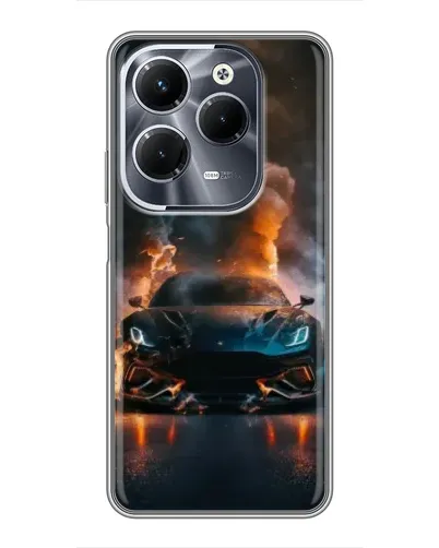 Чехол для Infinix Hot 40 Pro с картинкой «Lamborghini дымная эстетика»