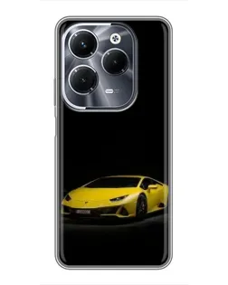 Чехол для Infinix Hot 40 Pro с картинкой «Lamborghini желтый акцент»