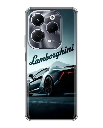 Чехол для Infinix Hot 40 Pro с картинкой «Классическая надпись Lamborghini»