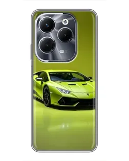 Чехол для Infinix Hot 40 Pro с картинкой «Салатовый Lamborghini Huracan»