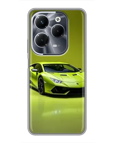 Чехол для Infinix Hot 40 Pro с картинкой «Салатовый Lamborghini Huracan»
