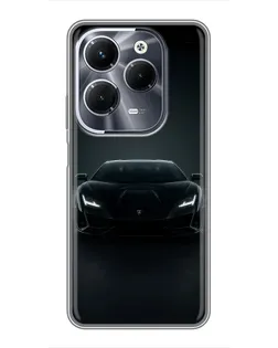 Чехол для Infinix Hot 40 Pro с картинкой «Черный Lamborghini Aventador»