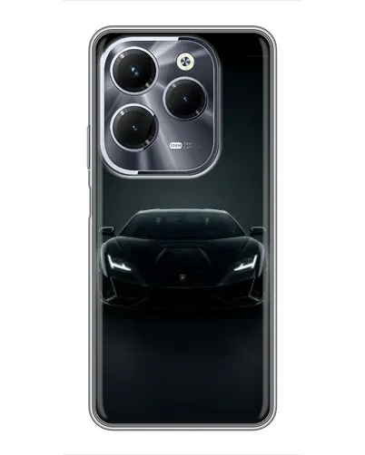 Чехол для Infinix Hot 40 Pro с картинкой «Черный Lamborghini Aventador»