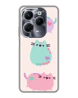 Чохол для Infinix Hot 40 Pro з картинкою «Pusheen тріо» Чохол для Infinix Hot 40 Pro з картинкою «Pusheen тріо»