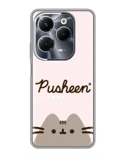 Чехол для Infinix Hot 40 Pro с картинкой «Pusheen логотип»