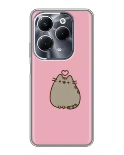 Чехол для Infinix Hot 40 Pro с картинкой «Pusheen сердце»