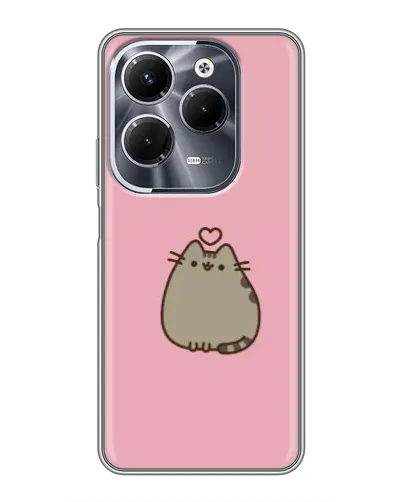Чехол для Infinix Hot 40 Pro с картинкой «Pusheen сердце»