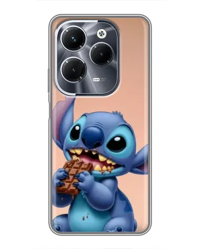 Чохол для Infinix Hot 40 Pro з картинкою «Стіч їсть шоколад»