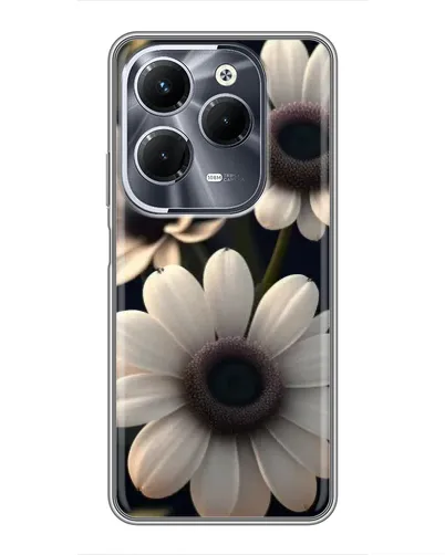 Чохол для Infinix Hot 40 Pro з картинкою «Білі маргаритки макро»