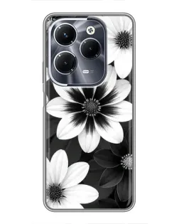 Чохол для Infinix Hot 40 Pro з картинкою «Монохромні айстри»