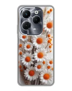 Чохол для Infinix Hot 40 Pro з картинкою «Білі сухоцвіти»