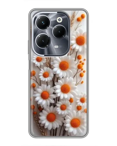 Чохол для Infinix Hot 40 Pro з картинкою «Білі сухоцвіти»