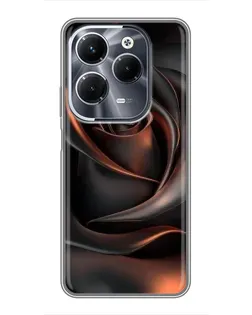 Чохол для Infinix Hot 40 Pro з картинкою «Шовкова чорна троянда»