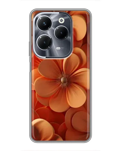 Чохол для Infinix Hot 40 Pro з картинкою «Помаранчева макро квітка»