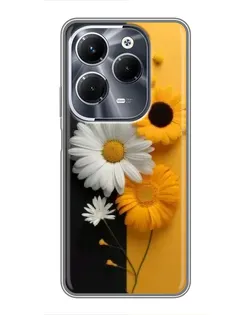 Чохол для Infinix Hot 40 Pro з картинкою «Соняшник та ромашка»