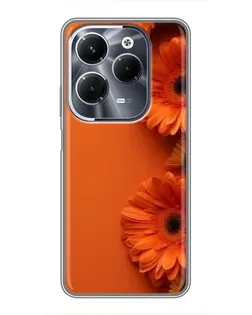 Чохол для Infinix Hot 40 Pro з картинкою «Помаранчеві гербери»