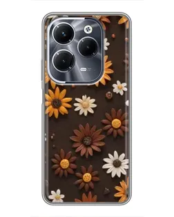 Чохол для Infinix Hot 40 Pro з картинкою «Візерунок з маленьких соняшників»
